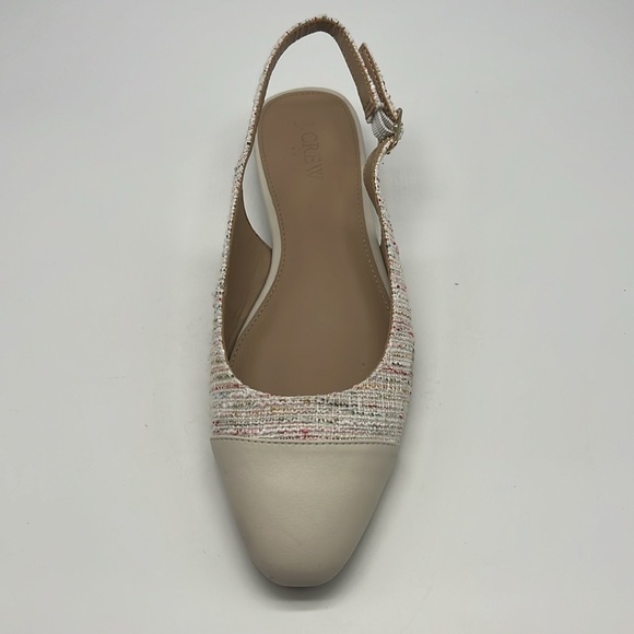 J Crew - Rainbow Tweed Adjustable Slingback With Round Cap Toes Heels Size 8 - Picture 10 of 15